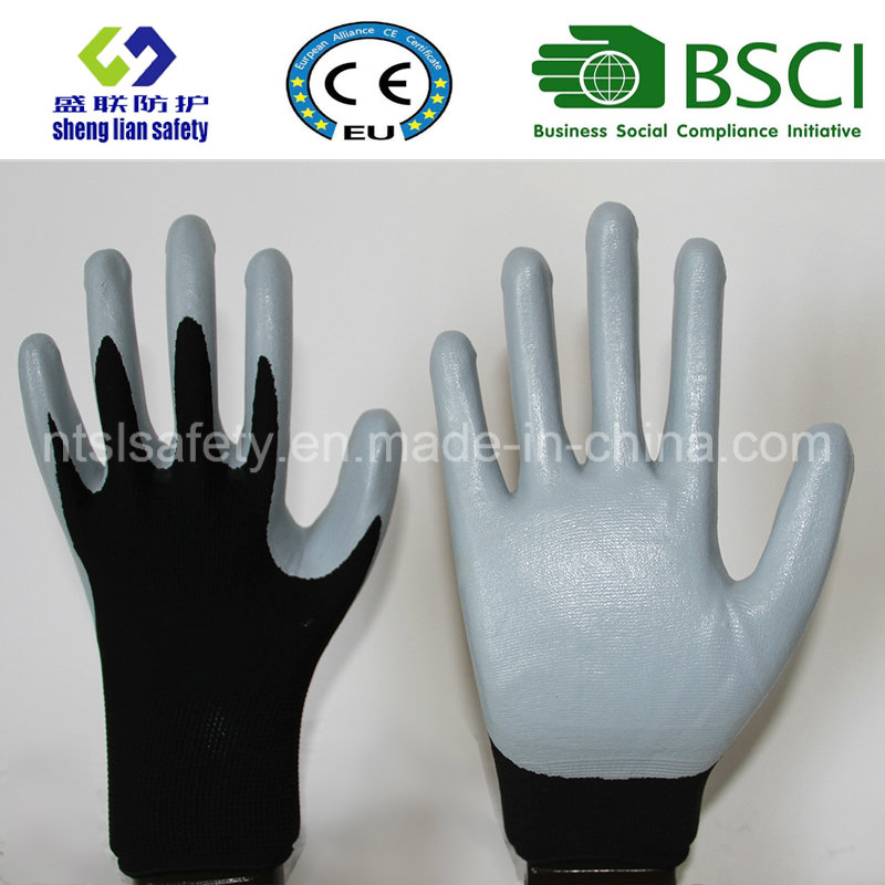 13G Polyester Shell with Nitrile Coated Work Gloves (SL-N115)