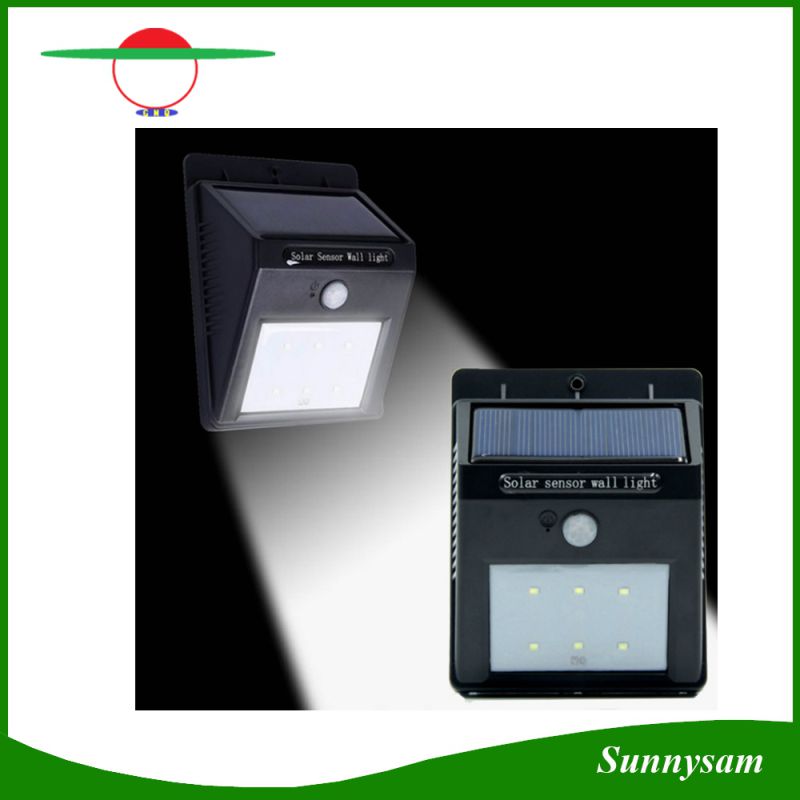 6 LED Triangle Outdoor Solar Sensor Wall Light