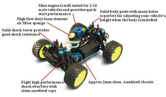 OEM CNC Machining 1/16 RC Nitro Car