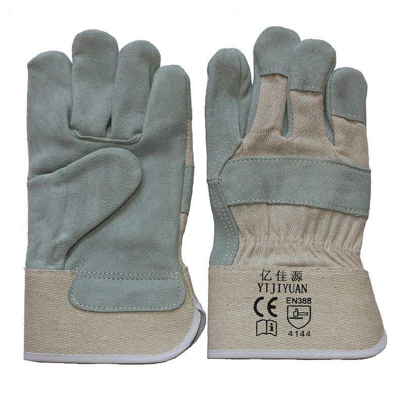 Full Palm Industrial Safety Cowhide Split Leather Work Gloves