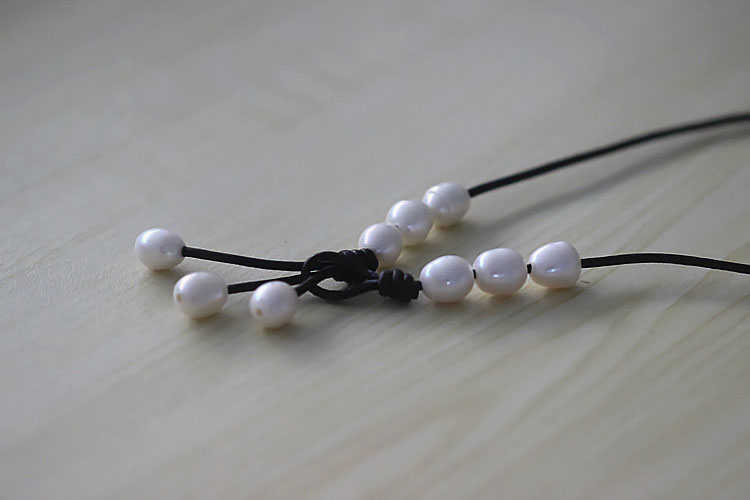 Fashion Leather Freshwater Pearl Necklace Jewellery