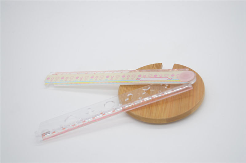 Office Stationery Colorful Flat Folding Plastic Ruler School Supplies