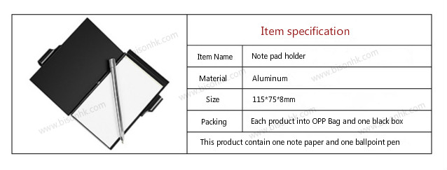 Custom Metal Memo Pad Holder, Promotional Gifts Note Pad Holder