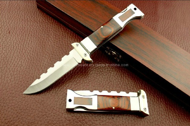 Wood Handle Folding Knife (SE-G186)