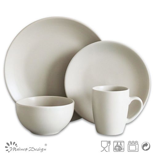 16PCS ROUND MATTE CERAMIC DINNER SET