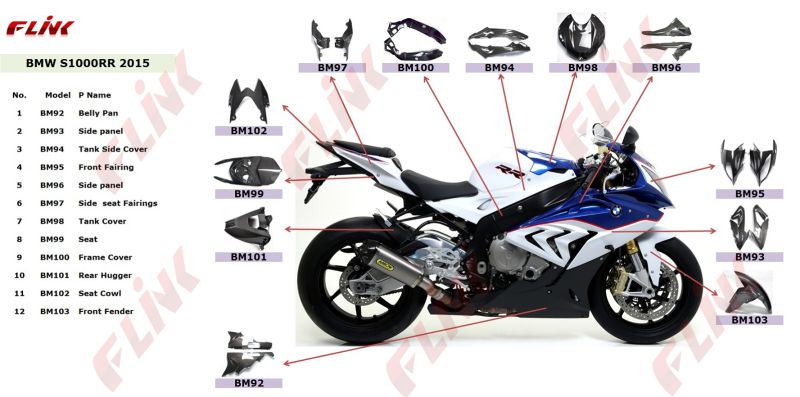 Motorcycle Carbon Fiber Parts for BMW S1000rr 2015