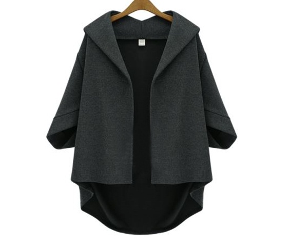 High Quality Popular Japanese Poncho Coat, V-Neck Batwing Loose Warm Ladies Cape Coat