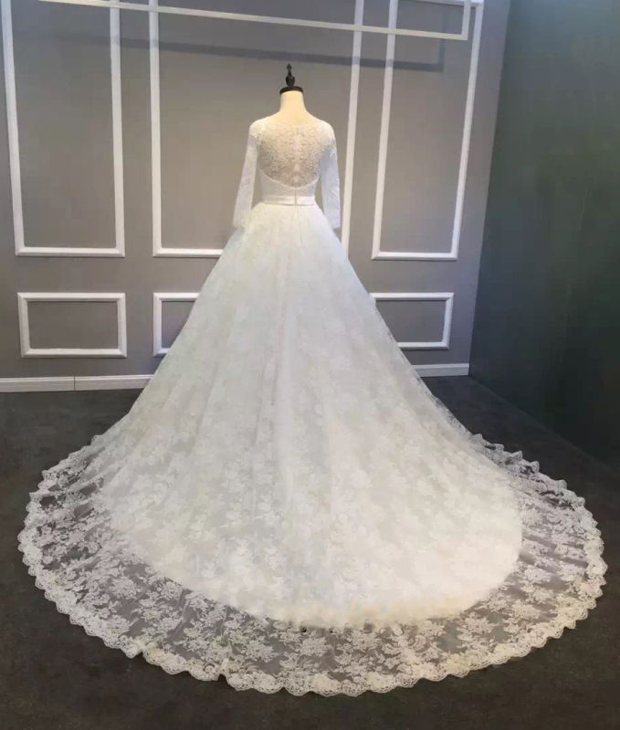 New Arrival 2017 Princess Bridal Wedding Dress with Long Sleeve