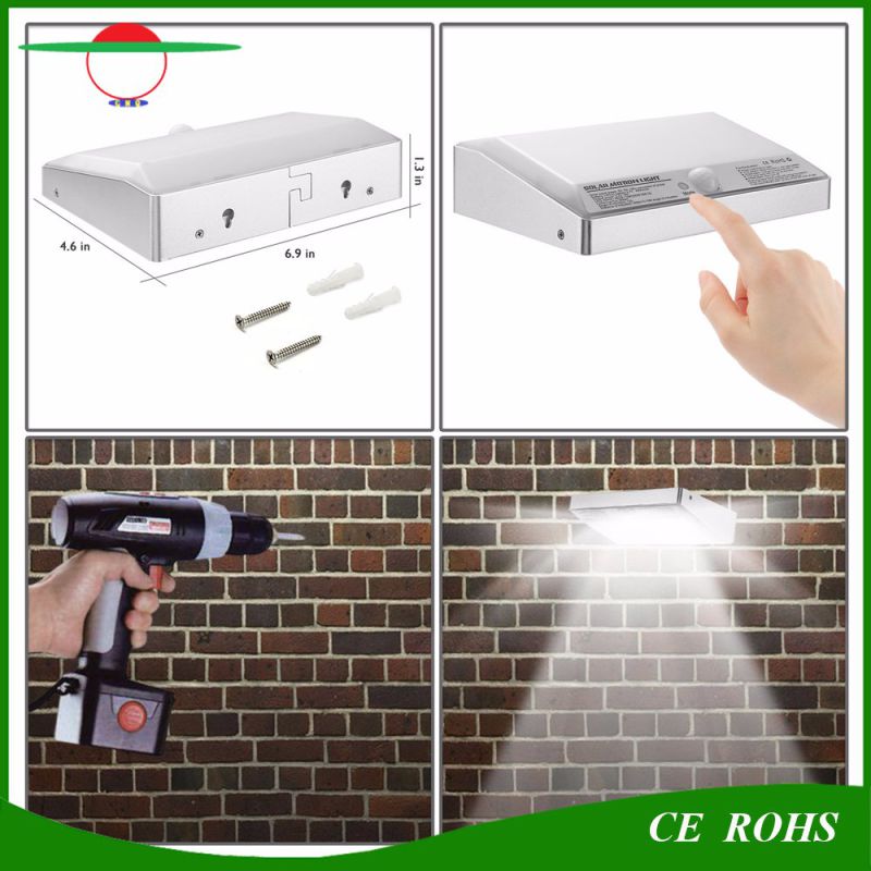 2017 Aluminium 48LED Solar Security Garden Light Solar Outdoor Lamp 760 Lumens PIR Motion Sensor Waterproof Solar Wall Lights