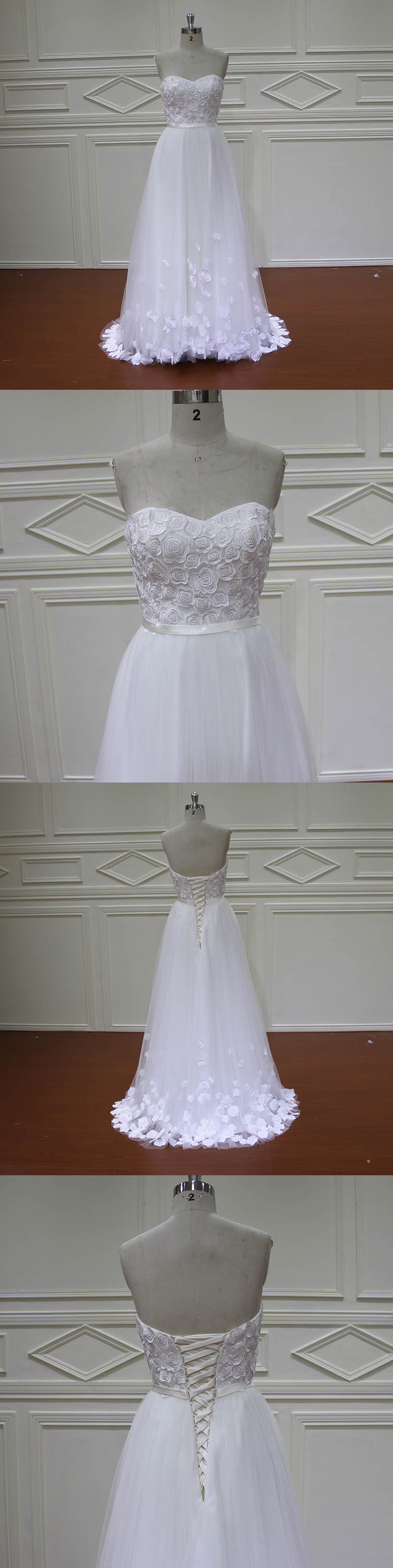 Prom Evening Fashion Flower Lace Bridal Wedding Dress