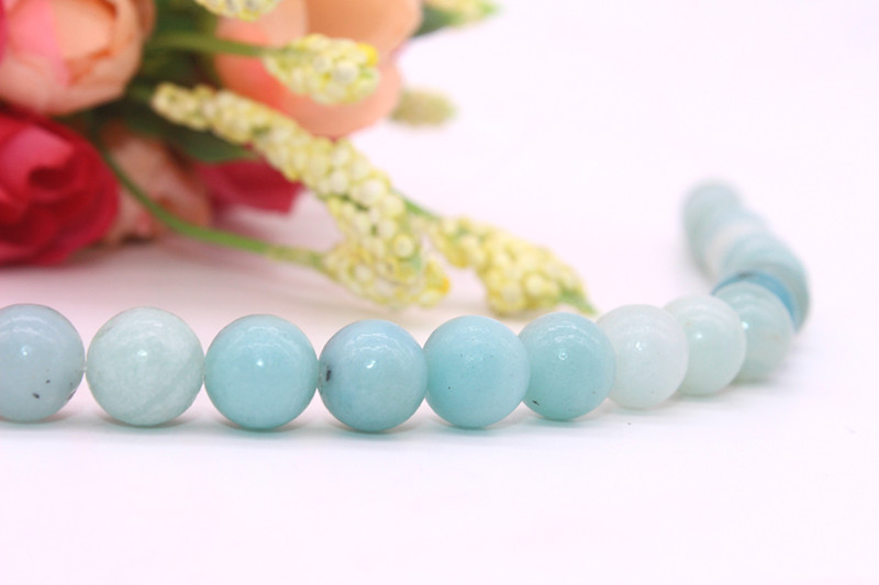 DIY Gemstone Loose Strand 4 6 8 10 12 mm Wholesale Natural Amazonite Beads Strand