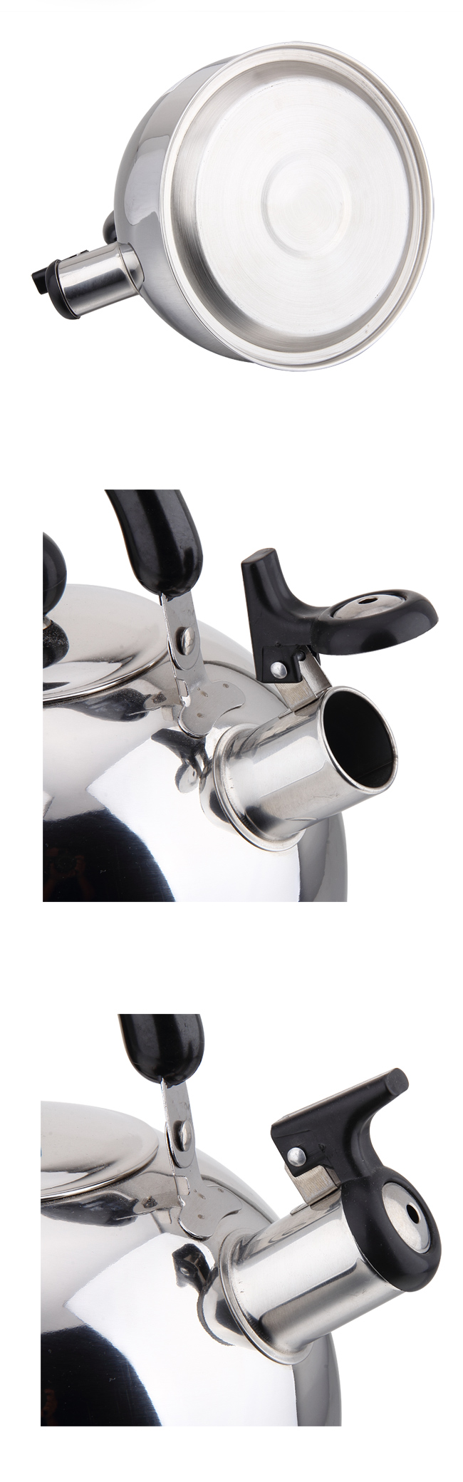 Flat Bottom Tyle Stainless Steel Whistling Kettle and Water Kettle