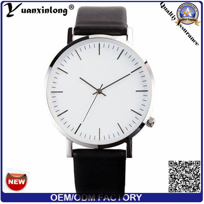 Yxl-342 Customized Logo Stainless Steel Leather Quartz Watch Luxury Men Watches Simple Design Fashion Vogue Wrist Watch Mens