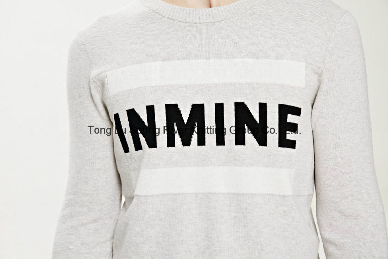 Logo Cotton Pullover Knit Men Sweater