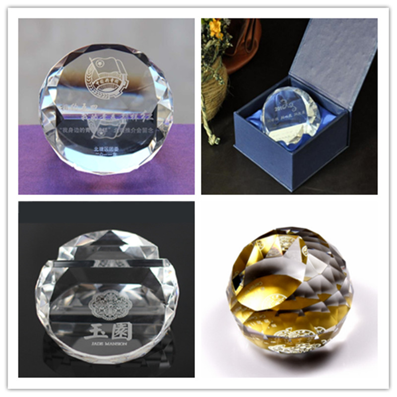 Promtoion Customizable Logo Printed Crystal Paperweight