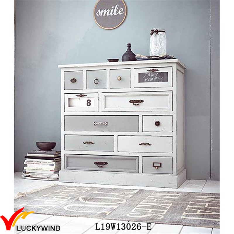 Solid Fir Wood Vintage Shabby Chic Furniture Multi-Drawer