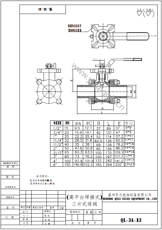 Stainless Steel High Platform Clamped Three-Way Ball Valve