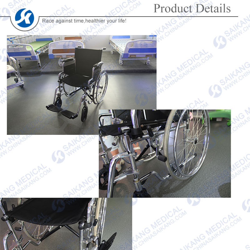 Professional Service Standard Size Wheelchair with Fixed Footrest