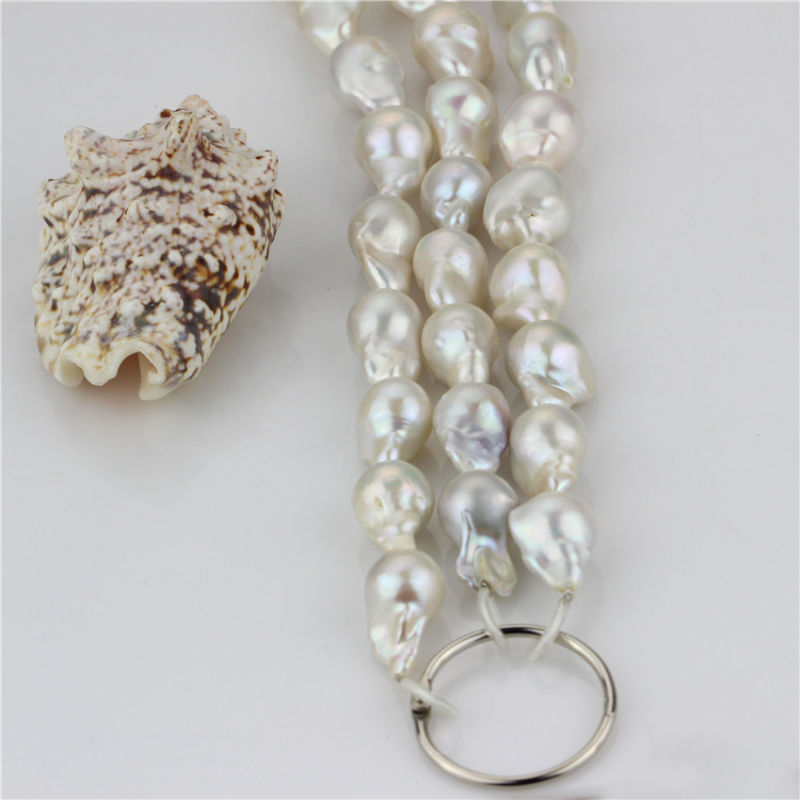 AAA High Quality No Blemishes Freshwater Pearl Strand Nucleated 15mm Pearl Strand Bead