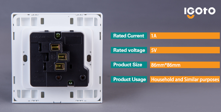 3*3 Size BS Standard USB Switched Socket