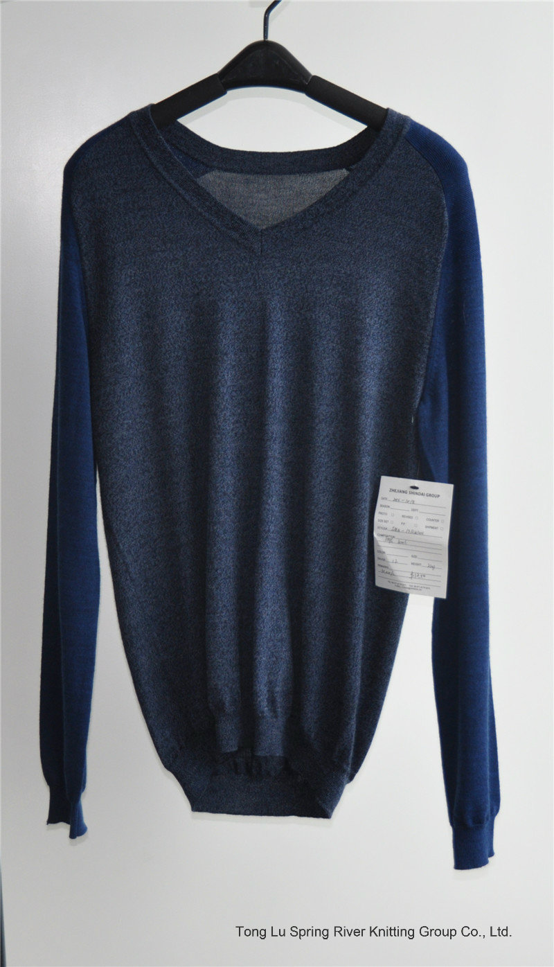 Wholesale Long Sleeve Pure Color Knitted Men Sweaters