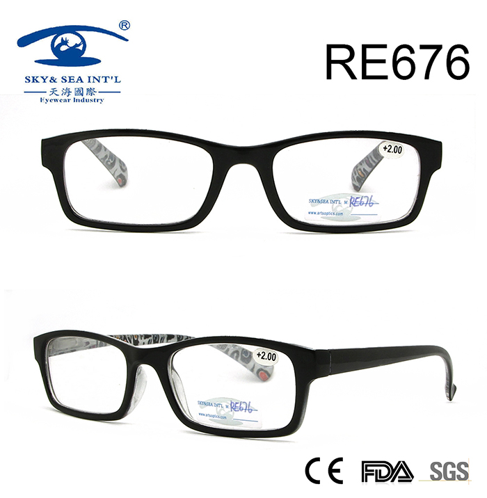 Fashion Pattern Inside High Quality Plastic Reading Glasses (RE676)