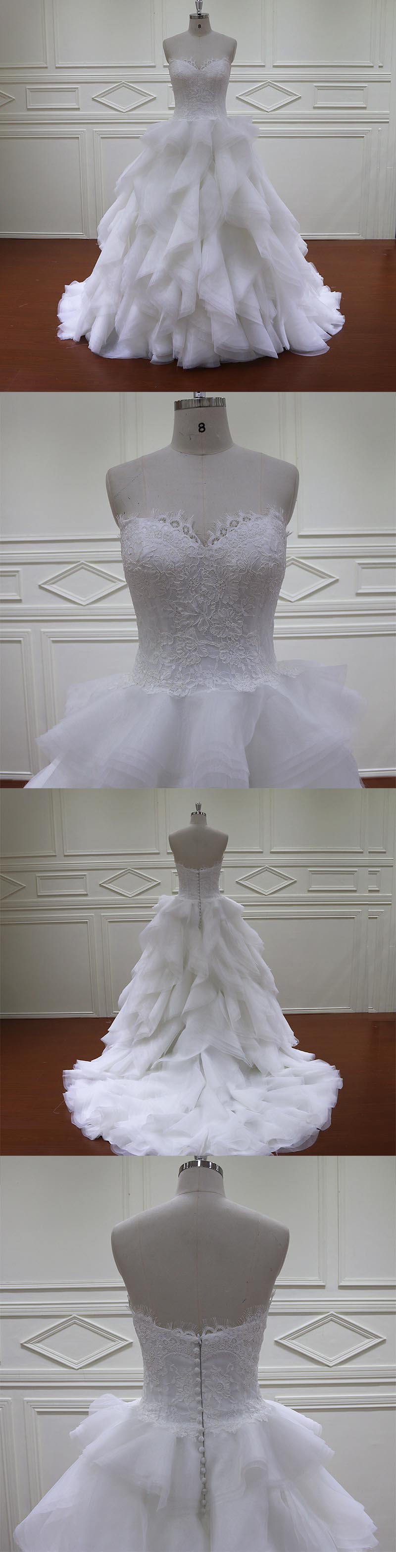 Maternity Wedding Gown Gemstone Sash Organza Wedding Dress