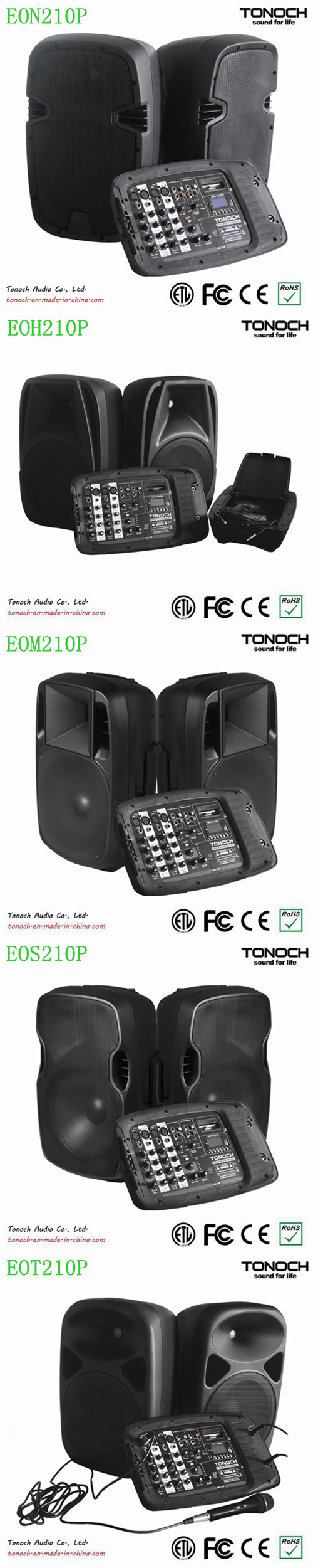 Tonoch Hot Sales Combo PA Speaker for EOS210p