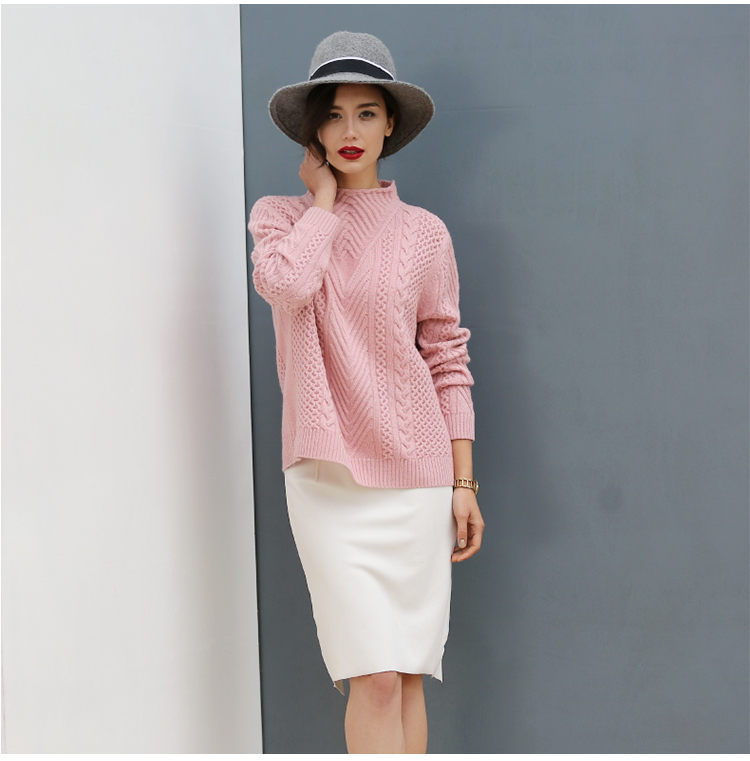 High Quality Silk Cashmere Knitted Sweater Soft Hand Feeling Sweater Design