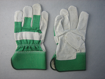 Green Cow Split Leather Full Palm Working Glove-3056.04