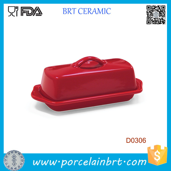 Promotional White Ceramic Kitchen Butter Dish