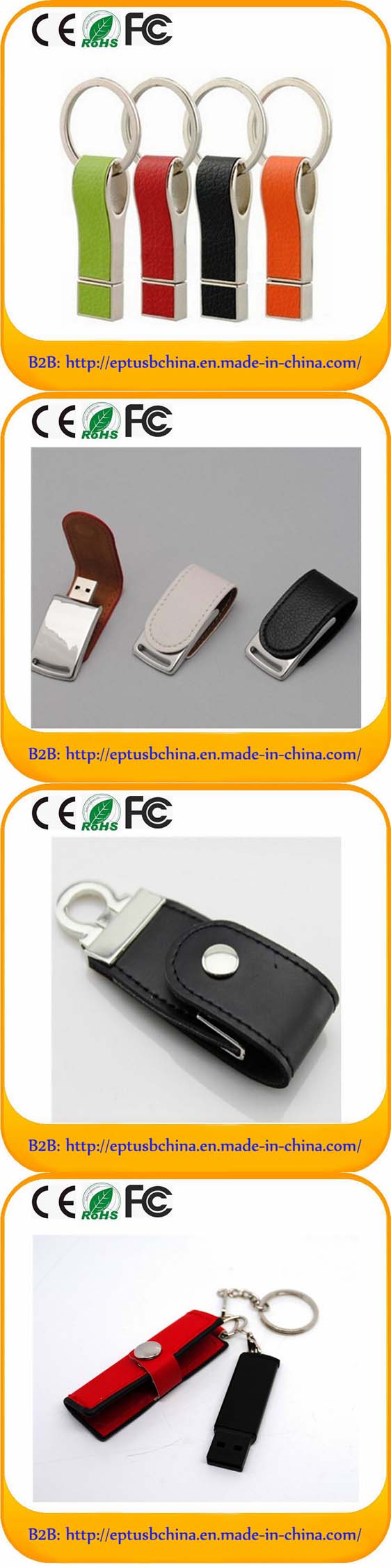 New Leather Memory Disk Pendrive USB Flash Pen Drive (EL027)