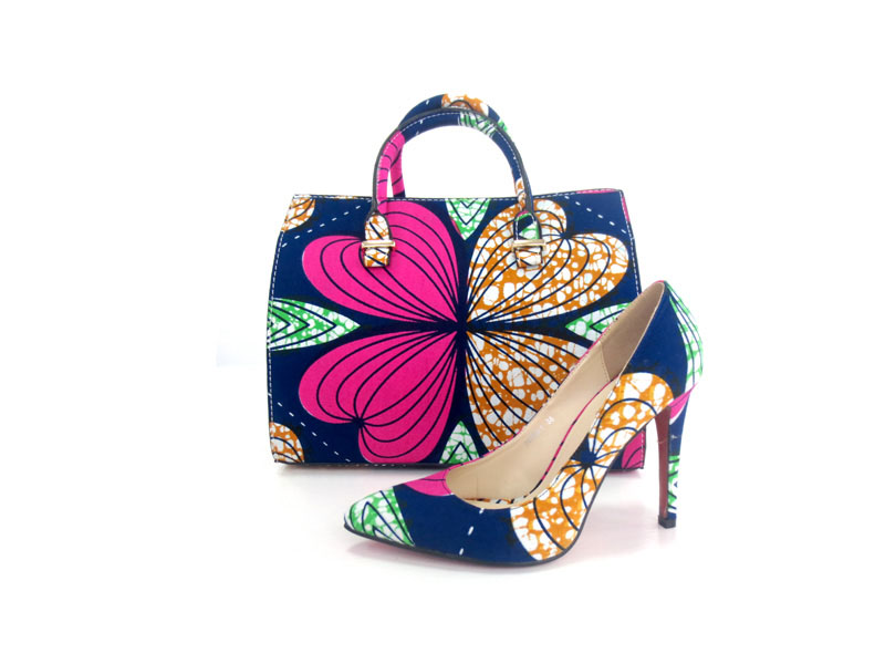 2016 African Printed Fabrics Bags and Matching Shoes (HS04)