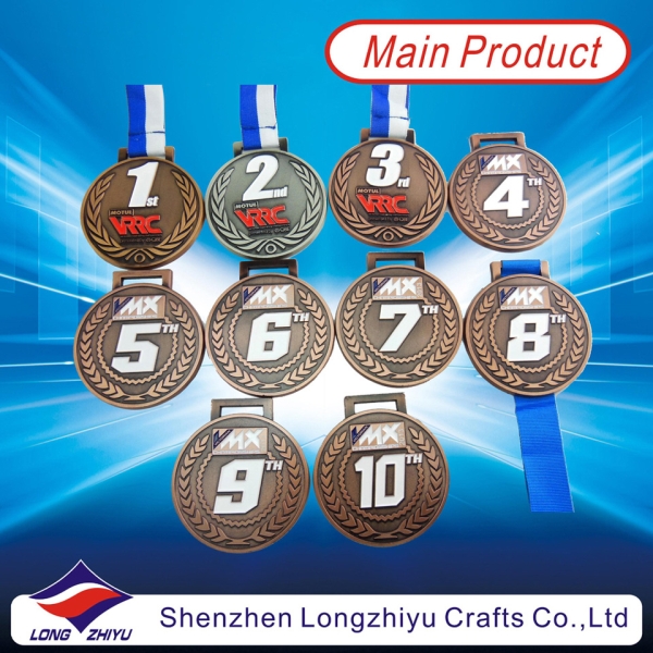 Bicycle Competition Medal Award with Custom Logo Emboss Antique Medals