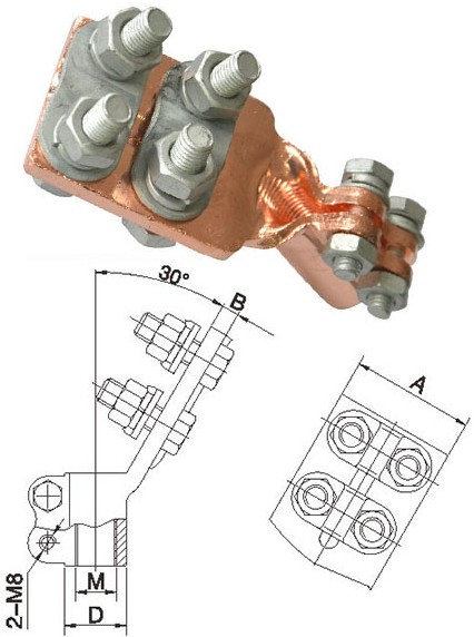 Refined Sbj Type Copper Hold Pole Clamp