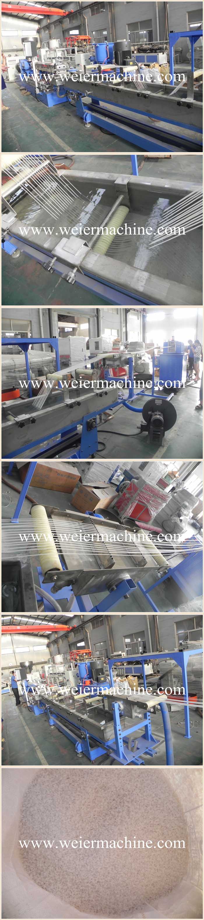 PP PE ABS Plastic + Pigment Color Masterbatch Granule Strand Pelletizer Brace Extrusion Machine