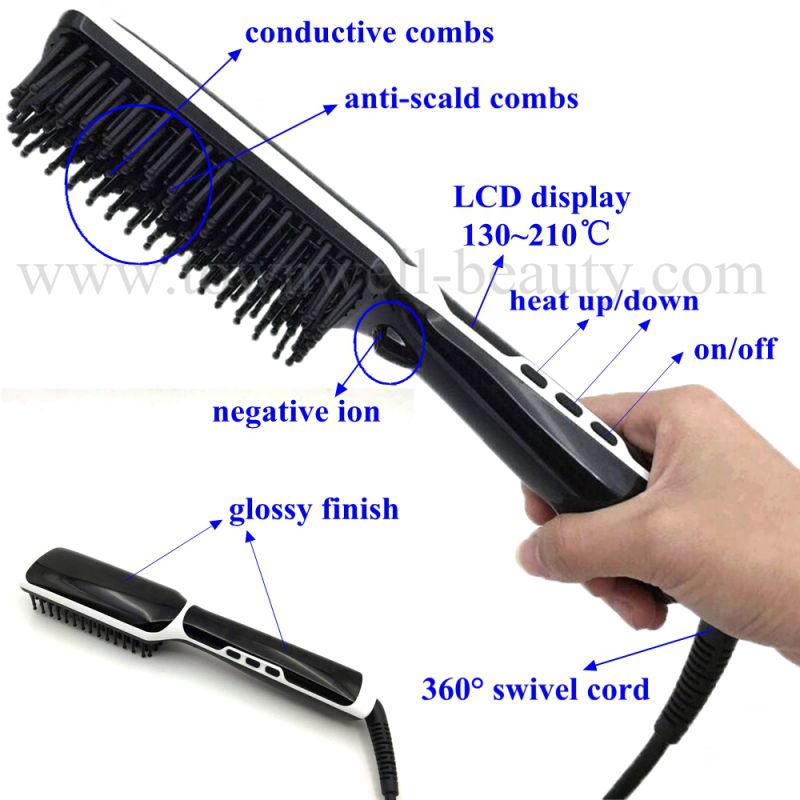 2017 Innovative Hair Straightener Comb Ion Generator