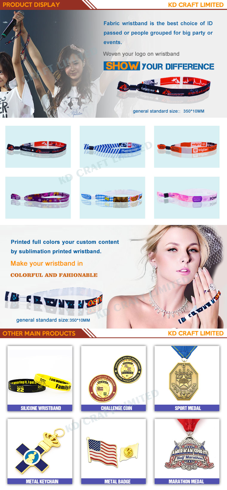 Factory Price Hot Sale Festival Woven Wristbands for Souvenir in High Quyality