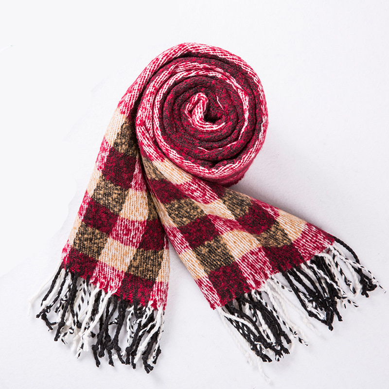 Women's Cashmere Like Classic Stripe Knitted Winter Printing Shawl Scarf (SP305)