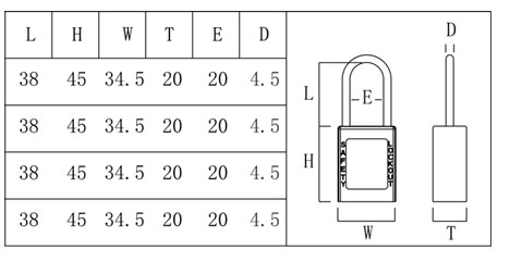 Thin Stain Steel Shackle Safety Padlock Electric Lock