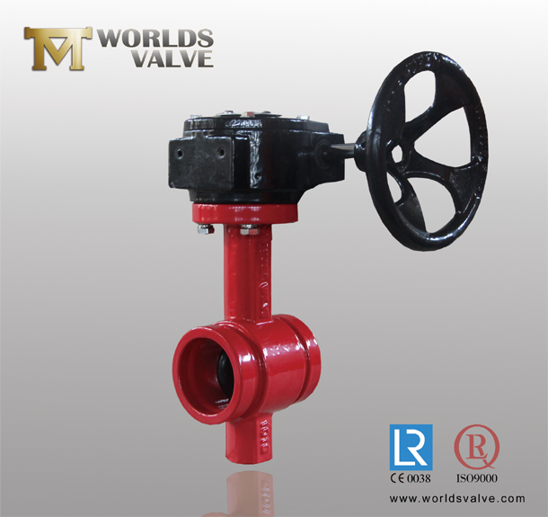 Grooved End Worm Gear Butterfly Valve with CE ISO Wras Certificates