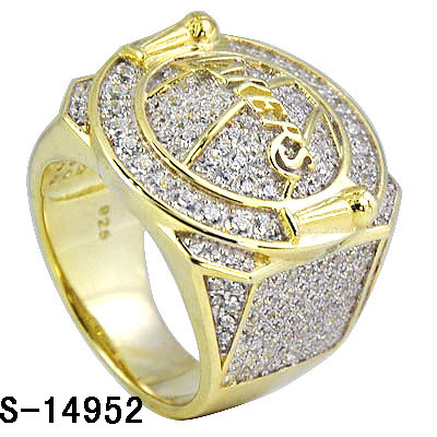 Newest Item 925 Silver High End Men Rings with Shiny CZ. (S-14957)