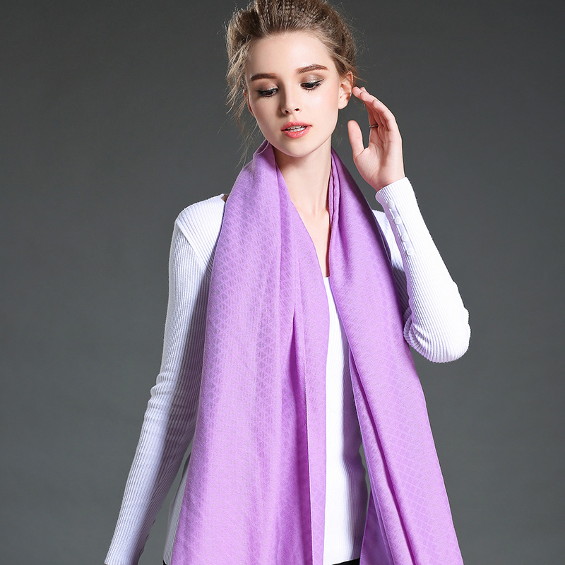 Women in Winter to Keep Warm Plain Purple   Polyester Scarf Shawl