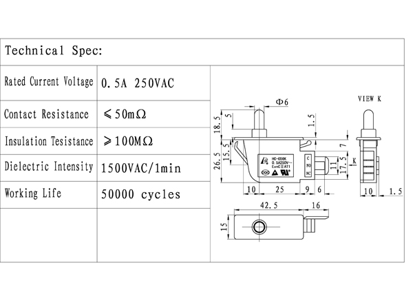 High Quality Refrigerator Door Light Switch