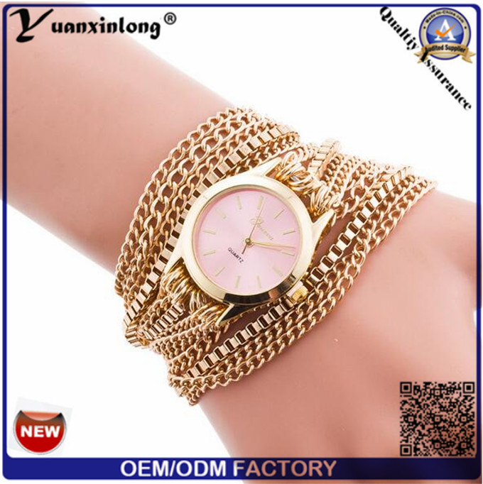 Yxl-418 New Design Long Chain Women Wrap Around Weave Lady Bracelet Watches Fancy Women Ladies Watch Wrist