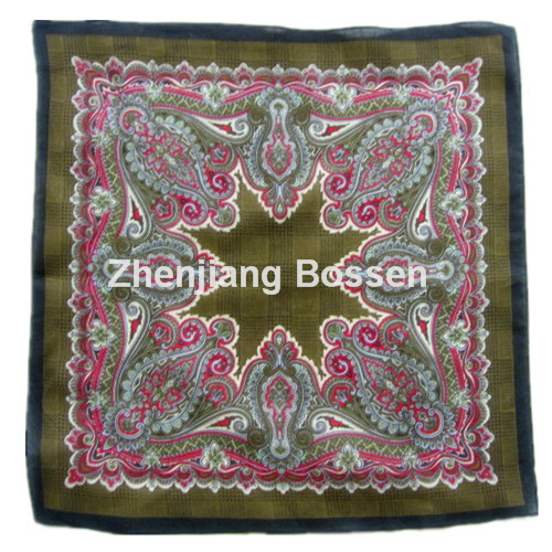 Custom Made Logo Paisley Printed Promotional Cheap Cotton Scarf