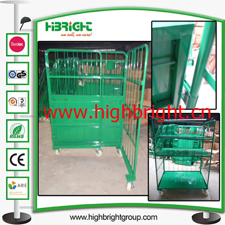 Supermarket Nestable Metal Rool Cage Trolley