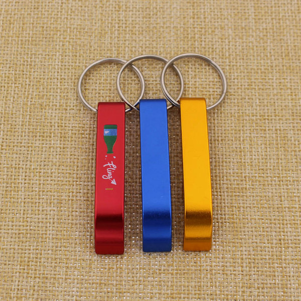 Cheapest Promotional Gifts Metal Aluminum Beer Bottle Opener Keychain with Logo