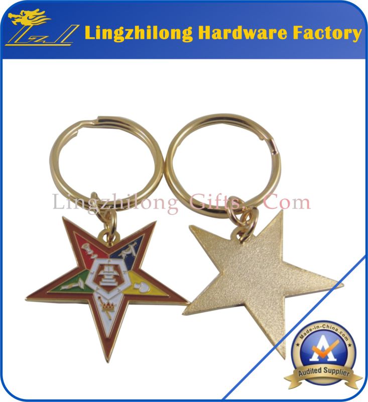 Masonic Colored Metal Oes Keychain