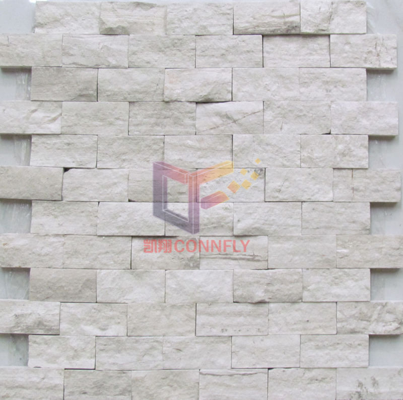 Grey Travertine Mix White Marble Mosaic (CFS911)